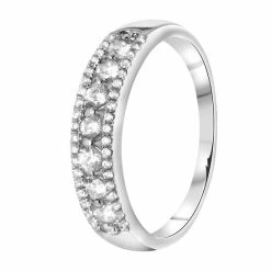 Nieuw 😍 Lucardi - Dames Ring Zirkonia - Ring - Cadeau - Echt Zilver - Zilverkleurig 😀