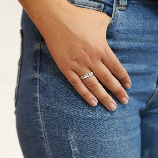 Nieuw π Lucardi - Dames Ring Zirkonia - Ring - Cadeau - Echt Zilver - Zilverkleurig π 3 Nieuw π Lucardi - Dames Ring Zirkonia - Ring - Cadeau - Echt Zilver - Zilverkleurig π - Afbeelding 2