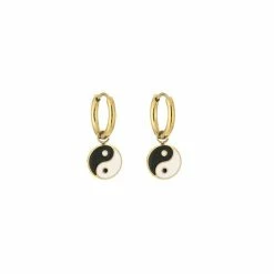 Kopen 🔥 Michelle Bijoux Oorhangers Yin-Yang Goud JE14182 😀