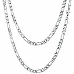 Beste deal ✨ Fako Bijoux® - Schakelketting Staal - RVS - Figaro Ketting - 5mm - 45cm - Zilverkleurig - Sinterklaas & Kerst 🌟