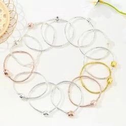Promo 🌟 EmmyRovi Verzilverde Bedelarmband | 17 Cm | Verzilverde Armband | Rose Kleur | Armband Zonder Bedel | Verzilverd | Cadeau Kerst / Sinterklaas / Feestdagen Tip | Geschikt Voor Pandora Bedels 🔔 -Sieraden-horloges Winkel 550x550 208