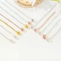 Promo 🌟 EmmyRovi Verzilverde Bedelarmband | 17 Cm | Verzilverde Armband | Rose Kleur | Armband Zonder Bedel | Verzilverd | Cadeau Kerst / Sinterklaas / Feestdagen Tip | Geschikt Voor Pandora Bedels 🔔 -Sieraden-horloges Winkel 550x550 209