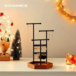 Beste Pirce 🧨 SONGMICS Sieraden Display Stand Houder, Metaal En Hout Sieradenboom, Voor Kettingen, Armbanden, Oorbellen, Studs, Ringen, Cadeau-idee ⭐