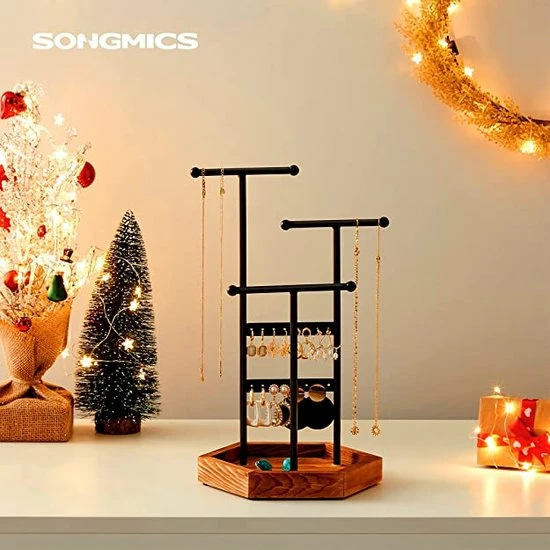 Beste Pirce 🧨 SONGMICS Sieraden Display Stand Houder, Metaal En Hout Sieradenboom, Voor Kettingen, Armbanden, Oorbellen, Studs, Ringen, Cadeau-idee ⭐ 3 Beste Pirce 🧨 SONGMICS Sieraden Display Stand Houder, Metaal En Hout Sieradenboom, Voor Kettingen, Armbanden, Oorbellen, Studs, Ringen, Cadeau-idee ⭐