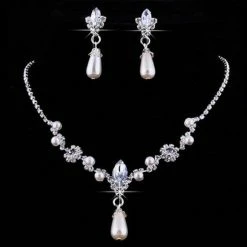 Goedkoopste 🌟 PaCaZa Sieraden Set Met Ivoorkleurige Parels En Kristallen 😉