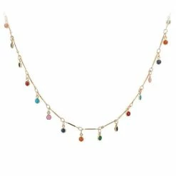 Groothandel 👏 NiSy.nl Bohemian Goudkleurige Ketting | Vele Kleuren Hanger | Kleurrijke Stenen | Vrolijk 🔥