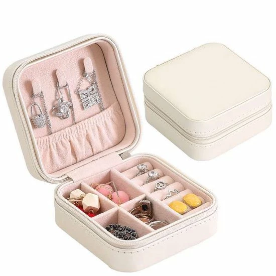 Hete verkoop π Jealie Kleine Sieradendoos - Juwelendoos - Sieradenhouder - Opbergbox - PU Leer - Ritssluiting - Compact - Travel - Reizen - Dames/Meisjes - Wit - Creme π 3 Hete verkoop π Jealie Kleine Sieradendoos - Juwelendoos - Sieradenhouder - Opbergbox - PU Leer - Ritssluiting - Compact - Travel - Reizen - Dames/Meisjes - Wit - Creme π