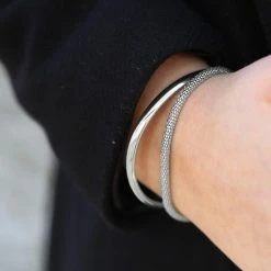 Korting ✔️ Lucardi - Gerecycled Zilveren Set Met Twee Armbanden 👏 -Sieraden-horloges Winkel 550x550 268