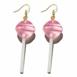 Coupon 😉 Fako Bijoux® - Oorbellen - Lolly Op Een Stokje - 15x78mm - Roze ⌛