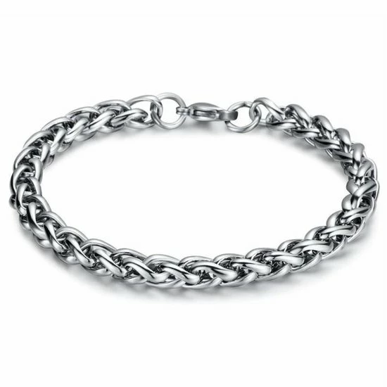 Beste Verkoop 🔔 Fako Bijoux® - Schakelarmband Vossenstaart - Rond Gevlochten - Staal - RVS - 7mm - 16cm - Zilverkleurig ⭐ 5 Beste Verkoop 🔔 Fako Bijoux® - Schakelarmband Vossenstaart - Rond Gevlochten - Staal - RVS - 7mm - 16cm - Zilverkleurig ⭐ - Afbeelding 3