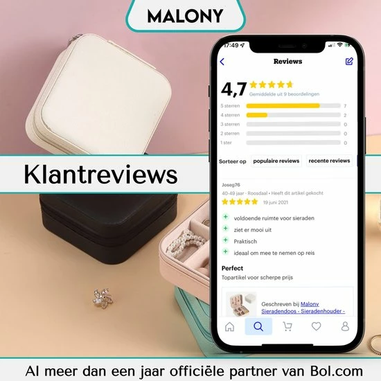 Goedkoopste ๐ Malony® Luxe Sieradendoos - Sieradenhouder - Juwelendoos - Compact – PU Leer - Licht Blauw ๐ 12 Goedkoopste ๐ Malony® Luxe Sieradendoos - Sieradenhouder - Juwelendoos - Compact – PU Leer - Licht Blauw ๐ - Afbeelding 10