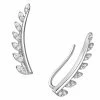 Aanbiedingen 😀 EAR IT UP - Oorklimmers - Blad - Bar - Ear Climbers - Earclimbers - Ear Crawlers - Gerhodineerd Zilver - Zirkonia - Pavézetting - 27 X 16 Mm - 1 Paar 💯 -Sieraden-horloges Winkel 550x550 345