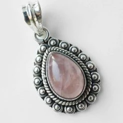 Nieuw ๐ Terra Edela Natuursieraad - 925 Sterling Zilver Rozenkwarts Ketting Hanger - Luxe Edelsteen Sieraad - Handgemaakt ๐