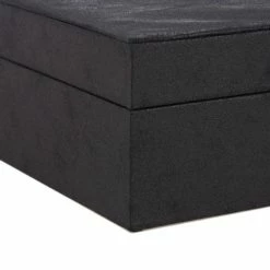 Beste Pirce ✔️ Relaxdays Sieradendoos - Juwelendoosje - Vakken - Sieradenkistje - Fluweel - Lederlook - Zwart 😍 -Sieraden-horloges Winkel 550x550 365