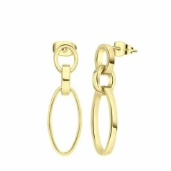 Begroting 💯 Lucardi Stalen 18 Karaat Goldplated Oorbellen Modeste ✔️