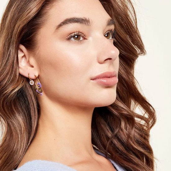 Promo 👏 Yehwang - Oorbellen - Flowerpower Beads Earrings - Beige - Stainless Steel ❤️ 4 Promo 👏 Yehwang - Oorbellen - Flowerpower Beads Earrings - Beige - Stainless Steel ❤️ - Afbeelding 2