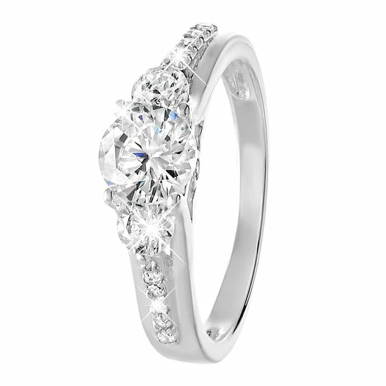 Hete verkoop π Lucardi - Dames Ring Met Zirkonia - Ring - Cadeau - Echt Zilver - Zilverkleurig π 3 Hete verkoop π Lucardi - Dames Ring Met Zirkonia - Ring - Cadeau - Echt Zilver - Zilverkleurig π