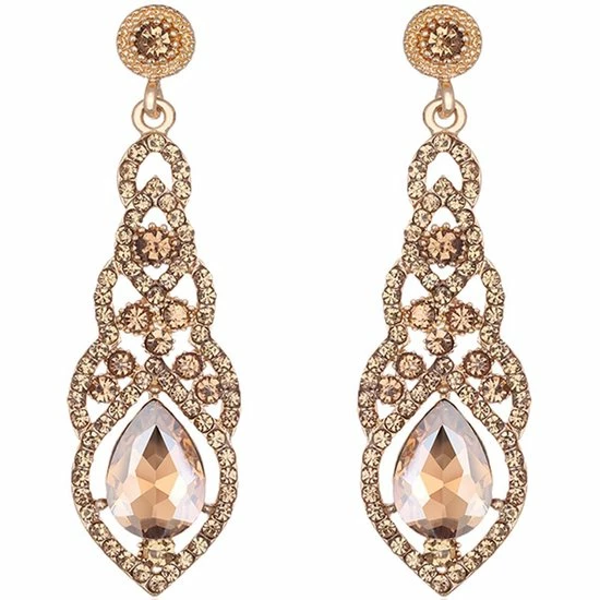 Aanbiedingen β Victorious Dames Oorbellen – Zirkonia Kristal Druppel Oorhangers – Roségoud/Champagne – 6cm π 3 Aanbiedingen β Victorious Dames Oorbellen – Zirkonia Kristal Druppel Oorhangers – Roségoud/Champagne – 6cm π