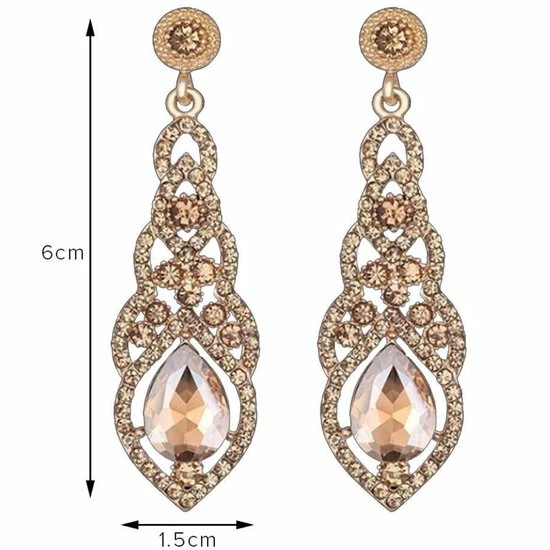 Aanbiedingen β Victorious Dames Oorbellen – Zirkonia Kristal Druppel Oorhangers – Roségoud/Champagne – 6cm π 5 Aanbiedingen β Victorious Dames Oorbellen – Zirkonia Kristal Druppel Oorhangers – Roségoud/Champagne – 6cm π - Afbeelding 3