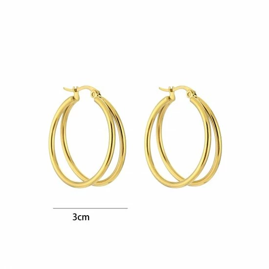 Nieuw π Michelle Bijoux Oorringen Dubbel Hoop Zilver JE14219 π 4 Nieuw π Michelle Bijoux Oorringen Dubbel Hoop Zilver JE14219 π - Afbeelding 2