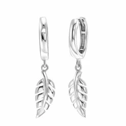 Aanbiedingen ✨ Lucardi Oorbellen - Zilveren Oorbellen Veer 🌟