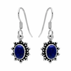Kopen ๐ฅ WeLoveSilver Zilveren Oorhangers, Zonnetje Met Ovale Lapis Steen ๐คฉ