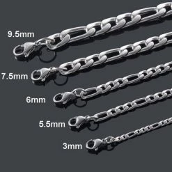 Kopen 🤩 Fako Bijoux® - Schakelketting Staal - RVS - Figaro Ketting - 3.5mm - 45cm - Zilverkleurig - Sinterklaas & Kerst ✔️ -Sieraden-horloges Winkel 550x550 501