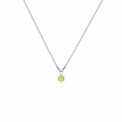 Top 10 🥰 Glams Ketting Met Geboortesteen Zikornia Geel November - Zilver 👏