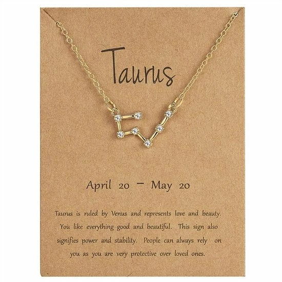 Nieuw β Bixorp Stars Stier / Taurus Ketting Met Zirkonia Kristalletjes Goudkleurig - Sterrenbeeld Hanger - Cadeau Voor Haar - Cadeau Voor Sinterklaas - Cadeau Voor Kerst π 3 Nieuw β Bixorp Stars Stier / Taurus Ketting Met Zirkonia Kristalletjes Goudkleurig - Sterrenbeeld Hanger - Cadeau Voor Haar - Cadeau Voor Sinterklaas - Cadeau Voor Kerst π