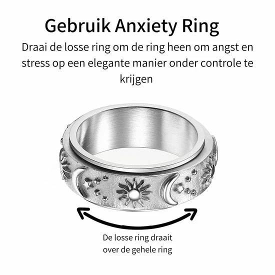 Uitgang π Despora Anxiety Ring - (zon Maan) - Stress Ring - Fidget Ring - Draaibare Ring - Angst Ring - Spinner Ring - Zilver Kleurig - (16.50 Mm / Maat 52) π 4 Uitgang π Despora Anxiety Ring - (zon Maan) - Stress Ring - Fidget Ring - Draaibare Ring - Angst Ring - Spinner Ring - Zilver Kleurig - (16.50 Mm / Maat 52) π - Afbeelding 2