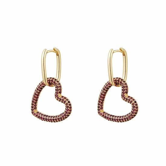 Begroting 😀 Yehwang Hidzo Oorbellen - Hart - Paars / Goud - 🧨 3 Begroting 😀 Yehwang Hidzo Oorbellen - Hart - Paars / Goud - 🧨