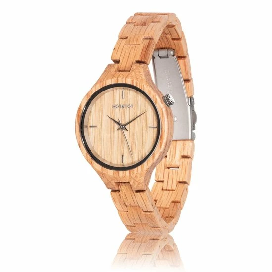 Groothandel ⭐ HOT&TOT | Oaklyn - Houten Horloge Voor Dames - Eikenhout - 32mm - Zilver 🤩 3 Groothandel ⭐ HOT&TOT | Oaklyn - Houten Horloge Voor Dames - Eikenhout - 32mm - Zilver 🤩