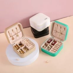 Top 10 🛒 Fliex - Sieradenetui - Mini Beautycase - Reisetui Sieraden - Wit ⌛ -Sieraden-horloges Winkel 550x550 676