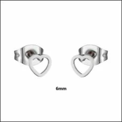 Coupon 🎁 Aramat Jewels ® - Open Hartjes Oorbellen Zilverkleurig Zweerknopjes Staal 6mm 🛒 -Sieraden-horloges Winkel 550x550 687