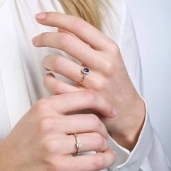 Aanbiedingen 😍 Lucardi - Diamond Luxury - 14 Karaat Geelgouden Ring Saffier Met Diamant 🛒 -Sieraden-horloges Winkel 550x550 695