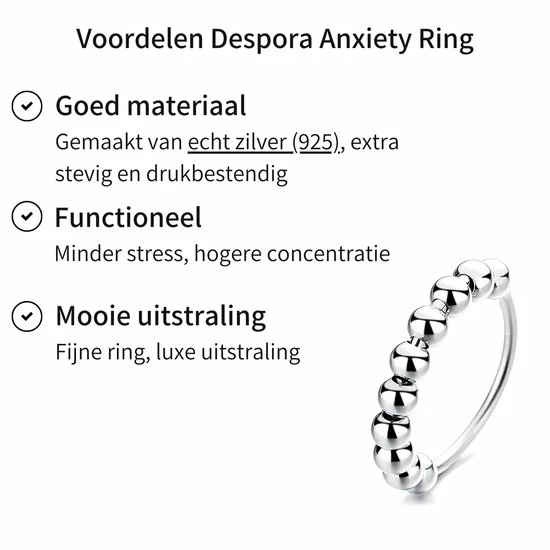 Beste deal π Despora Anxiety Ring - Stress Ring - Fidget Ring - Anxiety Ring For Finger - Draaibare Ring Dames - Spinning Ring - Spinner Ring - Zilver 925 - (16.00 Mm / Maat 50) π₯ 5 Beste deal π Despora Anxiety Ring - Stress Ring - Fidget Ring - Anxiety Ring For Finger - Draaibare Ring Dames - Spinning Ring - Spinner Ring - Zilver 925 - (16.00 Mm / Maat 50) π₯ - Afbeelding 3