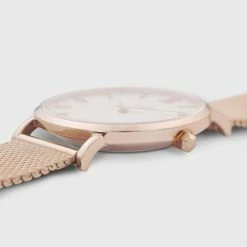 Beste Verkoop 🤩 Cluse Minuit Mesh White, Rose Gold Colour 👍 -Sieraden-horloges Winkel 550x550 778