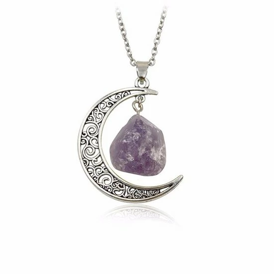 Goedkoop π Wellness-House | Vintage Ketting Moon Amethist | Maan | Ketting Met Edelsteen | Amethist | Verzilverde Ketting | Bescherming π― 3 Goedkoop π Wellness-House | Vintage Ketting Moon Amethist | Maan | Ketting Met Edelsteen | Amethist | Verzilverde Ketting | Bescherming π―