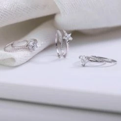 Beste Pirce 🤩 Lucardi - Dames Dubbele Ring Met Zirkonia Ster - Ring - Cadeau - Echt Zilver - Zilverkleurig 😍 -Sieraden-horloges Winkel 550x550 829