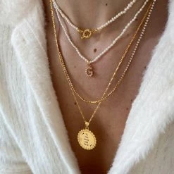 Gloednieuw 🧨 ByNouck White Pearl Choker - Parelketting Met Gouden Slotje 😉 -Sieraden-horloges Winkel 550x550 862