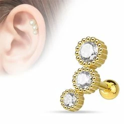 Uitgang ๐ LMPiercings NL Helix Piercing3 Steentje Rond Wit Gold Plated 14 Kt. ๐ฅฐ