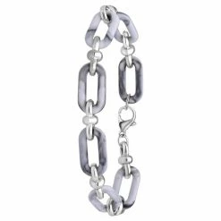 Groothandel 🌟 Lucardi - Dames Armband Grijs Gourmetschakel - Bijoux - Armband - Cadeau - 19 Cm - 🎉