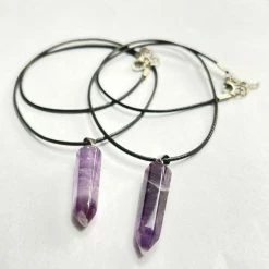 Goedkoopste 💯 Wellness-House | Veterketting Obelisk Amethist | Ketting Met Natuursteen | Amethist | Obelisk | Unisex Ketting | Bescherming | Zen 🛒