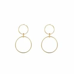 Aanbiedingen 🎁 Go Dutch Label Oorknoppen Dangling Hoop Goud E2799-2 😀