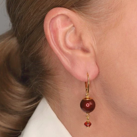 Beste Pirce ๐ ARLIZI 1762 Oorbellen Parel Swarovski Kristal Rood - Sterling Zilver Verguld - 4 Cm ๐ 4 Beste Pirce ๐ ARLIZI 1762 Oorbellen Parel Swarovski Kristal Rood - Sterling Zilver Verguld - 4 Cm ๐ - Afbeelding 2