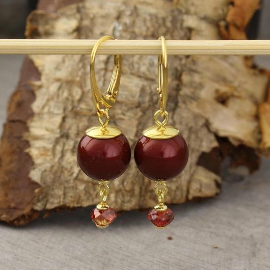 Beste Pirce ๐ ARLIZI 1762 Oorbellen Parel Swarovski Kristal Rood - Sterling Zilver Verguld - 4 Cm ๐ 6 Beste Pirce ๐ ARLIZI 1762 Oorbellen Parel Swarovski Kristal Rood - Sterling Zilver Verguld - 4 Cm ๐ - Afbeelding 4