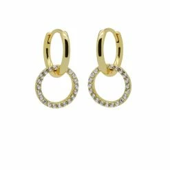 Nieuw ⭐ Karma Dames CreolenOorbellen Gouden Plating;Zilver - Goudkleurig 🤩