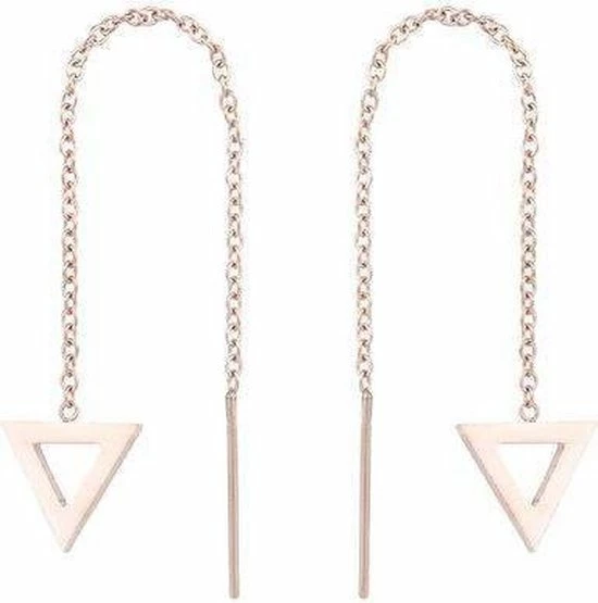 Promo 🤩 Aramat Jewels ® - Stalen Rosékleurige Doortrekoorbellen Driehoek 🥰 3 Promo 🤩 Aramat Jewels ® - Stalen Rosékleurige Doortrekoorbellen Driehoek 🥰