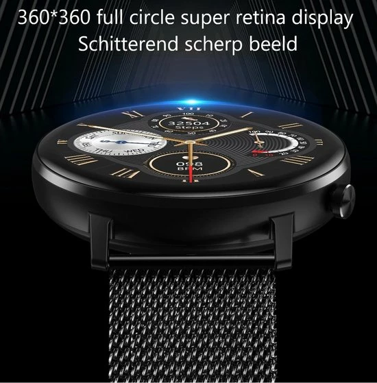 Aanbiedingen 😉 Belesy® Eighteen - Smartwatch Dames - Smartwatch Heren - Horloge - Full Circle - Super Mooi Scherm - 18 Wijzerplaten - Stappenteller - Bloeddruk - Mutli Sport - Milanees - Staal - Goud 😀 29 Aanbiedingen 😉 Belesy® Eighteen - Smartwatch Dames - Smartwatch Heren - Horloge - Full Circle - Super Mooi Scherm - 18 Wijzerplaten - Stappenteller - Bloeddruk - Mutli Sport - Milanees - Staal - Goud 😀 - Afbeelding 28