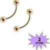 Gloednieuw ✔️ Fako Bijoux® - Wenkbrauw Piercing - 4mm - Goudkleurig - 2 Stuks 🥰 -Sieraden-horloges Winkel 550x569 1